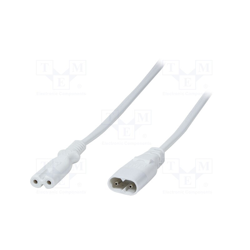 1 pcs x LOGILINK - CP132 - Cable, IEC C7 female,IEC C8 male, 2m, Sockets: 1, white