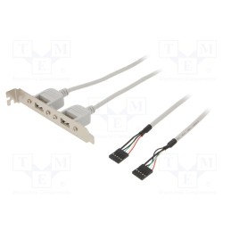 1 pcs x BQ CABLE - AK674 1M - Adapter, brackets on slot, USB A socket x2,5pin pin header x2