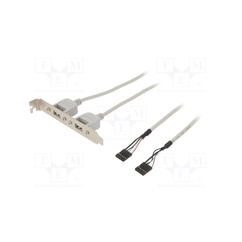 1 pcs x BQ CABLE - AK674 1M - Adapter, brackets on slot, USB A socket x2,5pin pin header x2