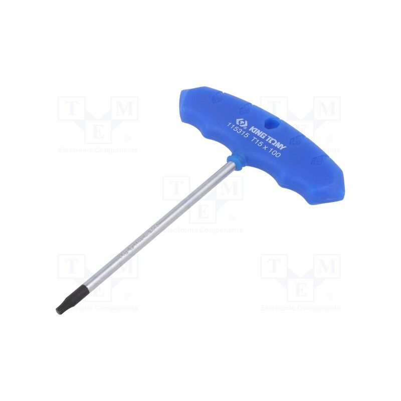 1 pcs x KING TONY - 115315R - Wrench, Torx®, TX15, Overall len: 137mm, Working part len: 100mm
