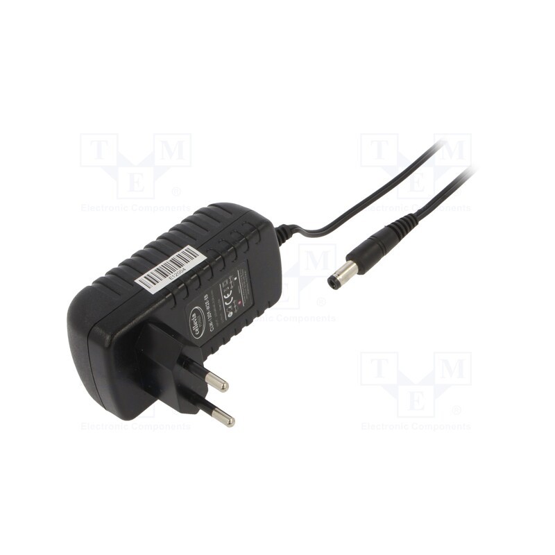 1 pcs x CELLEVIA POWER - CLW-1309-W2E-EB25 - Power supply: switched-mode, plug, 9VDC, 1.2A, 13W, Plug: EU, 84%