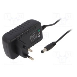 1 pcs x POS - POSB24050A - Power supply: switched-mode, plug, 24VDC, 0.5A, 12W, Plug: EU, black