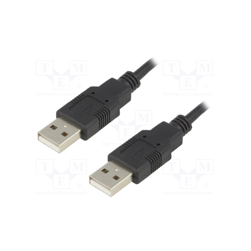1 pcs x BQ CABLE - CAB-USBAA/1.8-BK - Cable, USB 2.0, USB A plug,both sides, 1.8m, black, Core: Cu