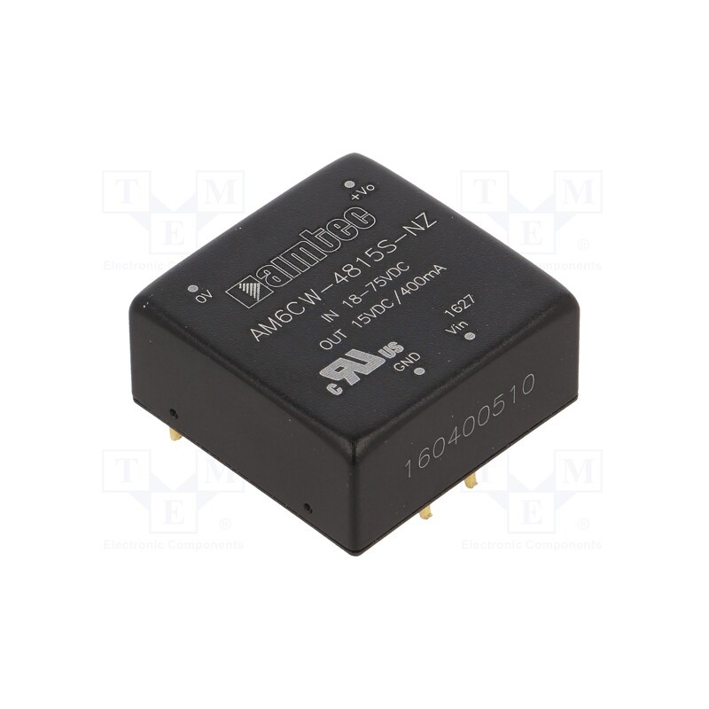 1 pcs x AIMTEC - AM6CW-4815S-NZ - Converter: DC/DC, 6W, Uin: 18÷75V, Uout: 15VDC, Iout: 400mA, 1'x1'
