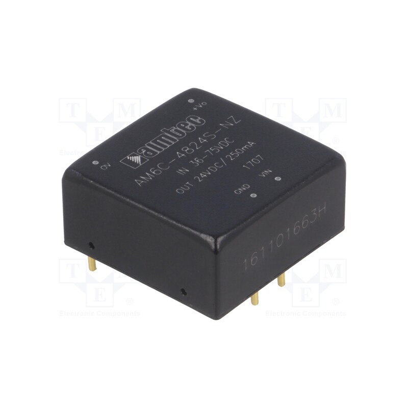 1 pcs x AIMTEC - AM6C-4824S-NZ - Converter: DC/DC, 6W, Uin: 36÷75V, Uout: 24VDC, Iout: 250mA, 1'x1'