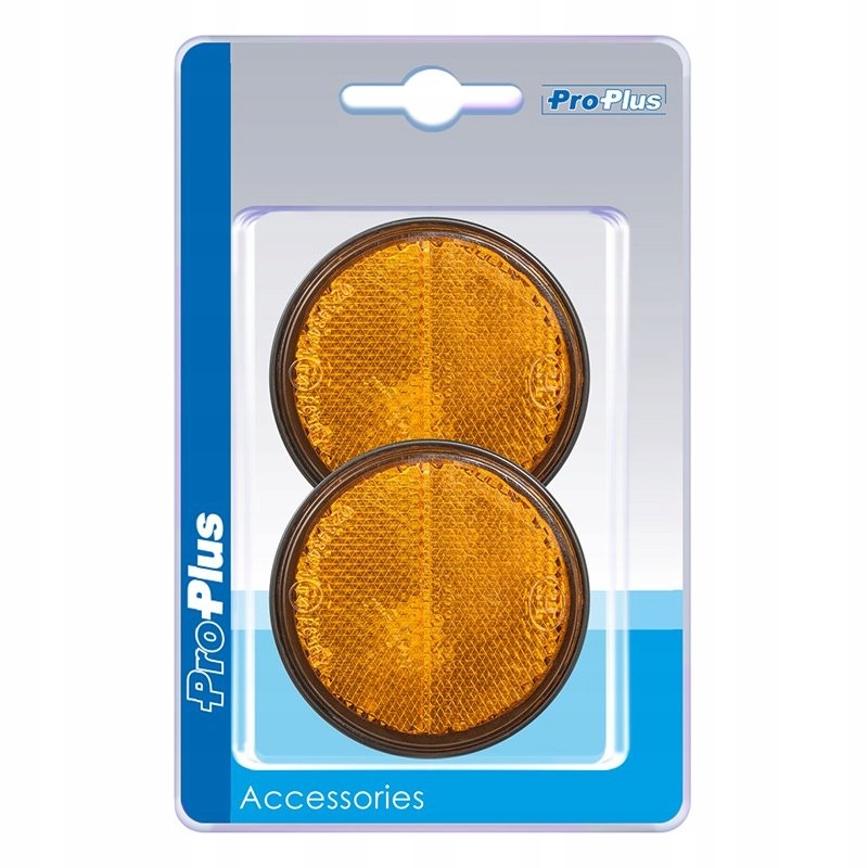 Reflector 58mm round, yellow, self-adhesive fi58