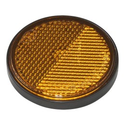 Reflector 58mm round, yellow, self-adhesive fi58