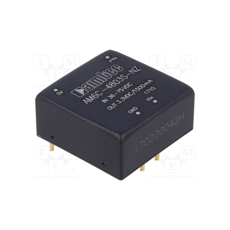1 pcs x AIMTEC - AM6C-4803S-NZ - Converter: DC/DC, 6W, Uin: 36÷75V, Uout: 3.3VDC, Iout: 1.5A, 1'x1'