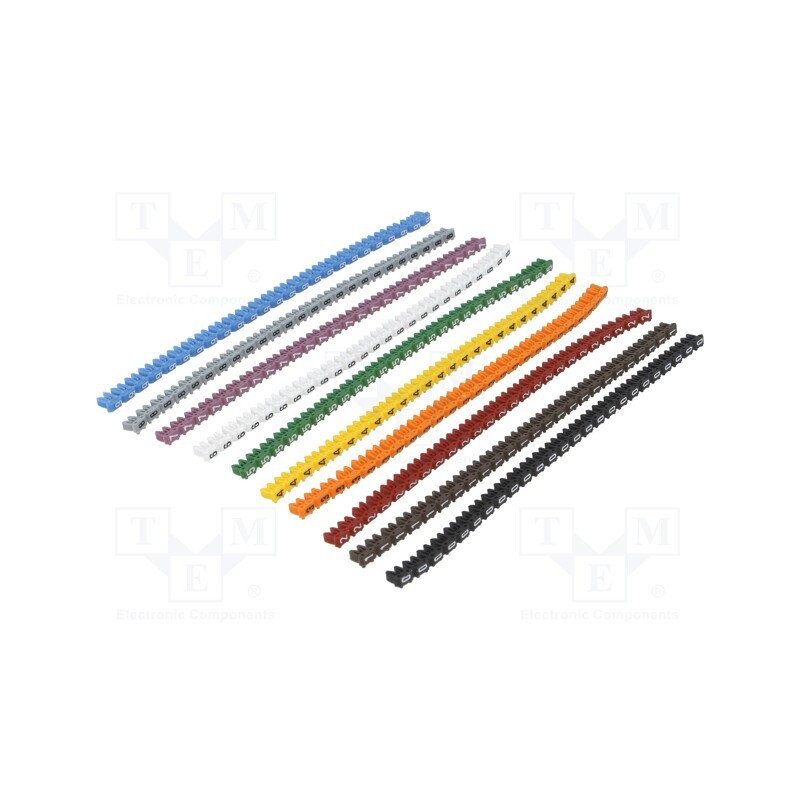1 pcg x KURANT - PCC-00-0-9/250 - Markers, Marking: 0, 1, 2, 3, 4, 5, 6, 7, 8, 9, 0.5÷2mm, push-in