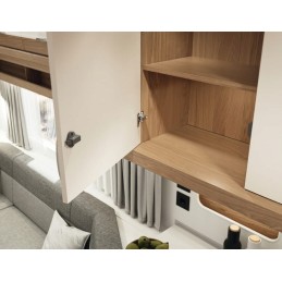 Furniture hinge for cabinet doors, wardrobes, camper trailer