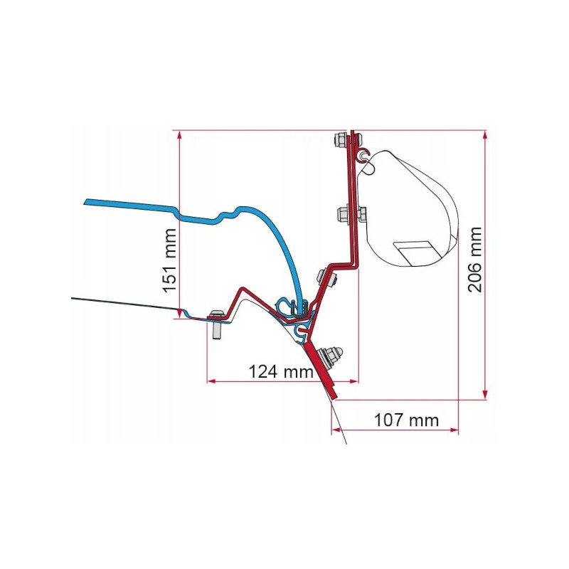 Awning adapter fiamma f45 f35 mercedes marco polo h1 l2 from 2014