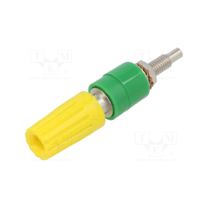 1 pcs x STu00c4UBLI - 23.0330-20 - Socket, 4mm banana, 35A, 30VAC, 60VDC, yellow-green, nickel plated