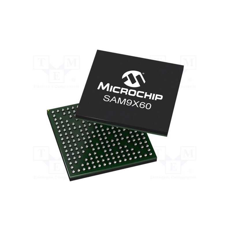 1 pcs x MICROCHIP TECHNOLOGY - SAM9X60D6K-I/4GB - IC: ARM microprocessor, ARM926, 1.02÷1.21VDC, SMD, TFBGA196, PWM: 4