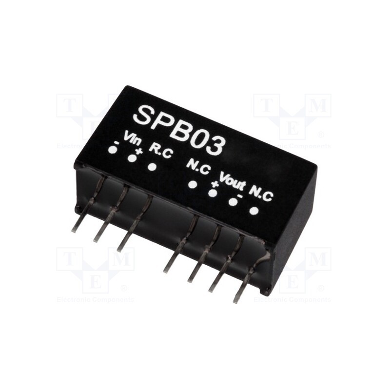 1 pcs x MEAN WELL - SPB03B-12 - Converter: DC/DC, 3W, Uin: 18÷36V, Uout: 12VDC, Iout: 250mA, SIP, THT