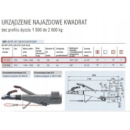 Overrun device - overrun brake for al ko 2600kg trailer