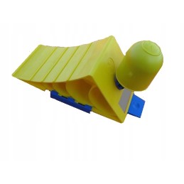 Chock with a wheel holder, locking the tow truck trailer