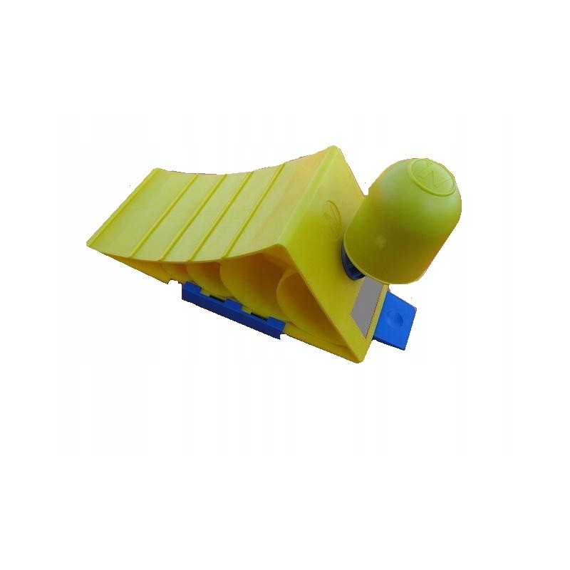 Chock with a wheel holder, locking the tow truck trailer