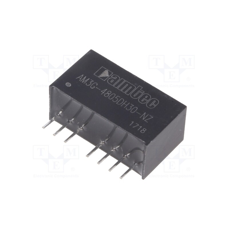 1 pcs x AIMTEC - AM3G-4805DH30-NZ - Converter: DC/DC, 3W, Uin: 36÷75V, Uout: 5VDC, Uout2: -5VDC, SIP8