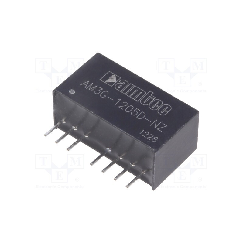 1 pcs x AIMTEC - AM3G-1205D-NZ - Converter: DC/DC, 3W, Uin: 9÷18V, Uout: 5VDC, Uout2: -5VDC, SIP8