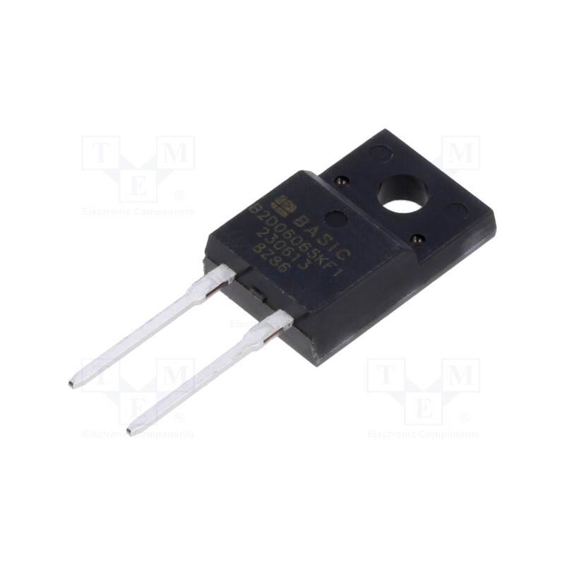 1 pcs x BASiC SEMICONDUCTOR - B2D06065KF1 - Diode: Schottky rectifying, SiC, THT, 650V, 6A, TO220FP-2,