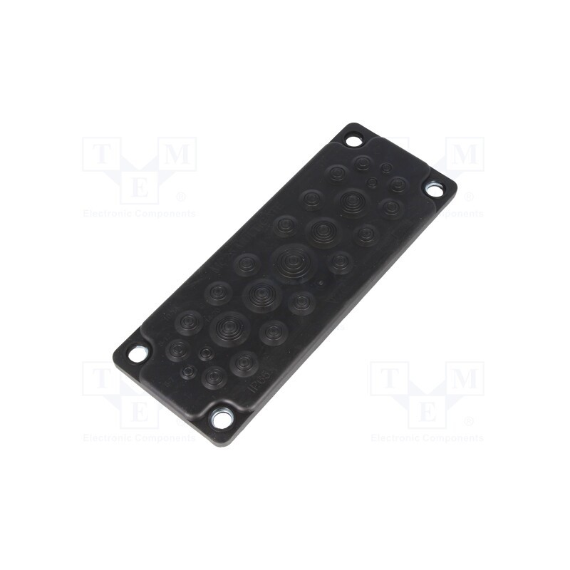 1 pcs x TRELLEBORG - 100236 - Multigate grommet, black, Holes no: 25, -40÷100°C, IP65