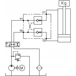 Hydraulic valve lock for cylinder 3 8 35l