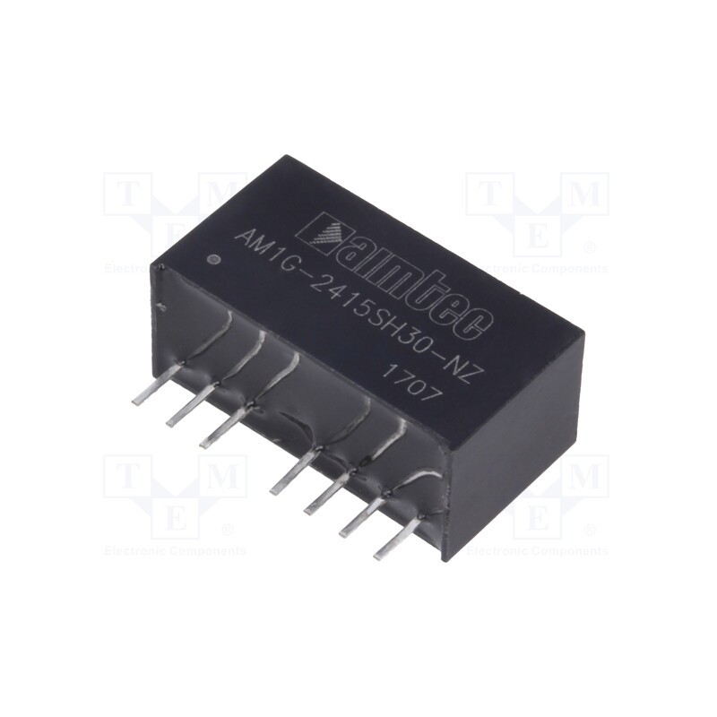 1 pcs x AIMTEC - AM1G-2415SH30-NZ - Converter: DC/DC, 1W, Uin: 18÷36V, Uout: 15VDC, Iout: 67mA, SIP8, THT