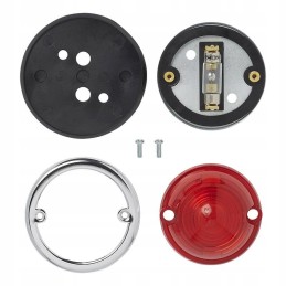 Red round position lamp, 70mm, retro style, hq