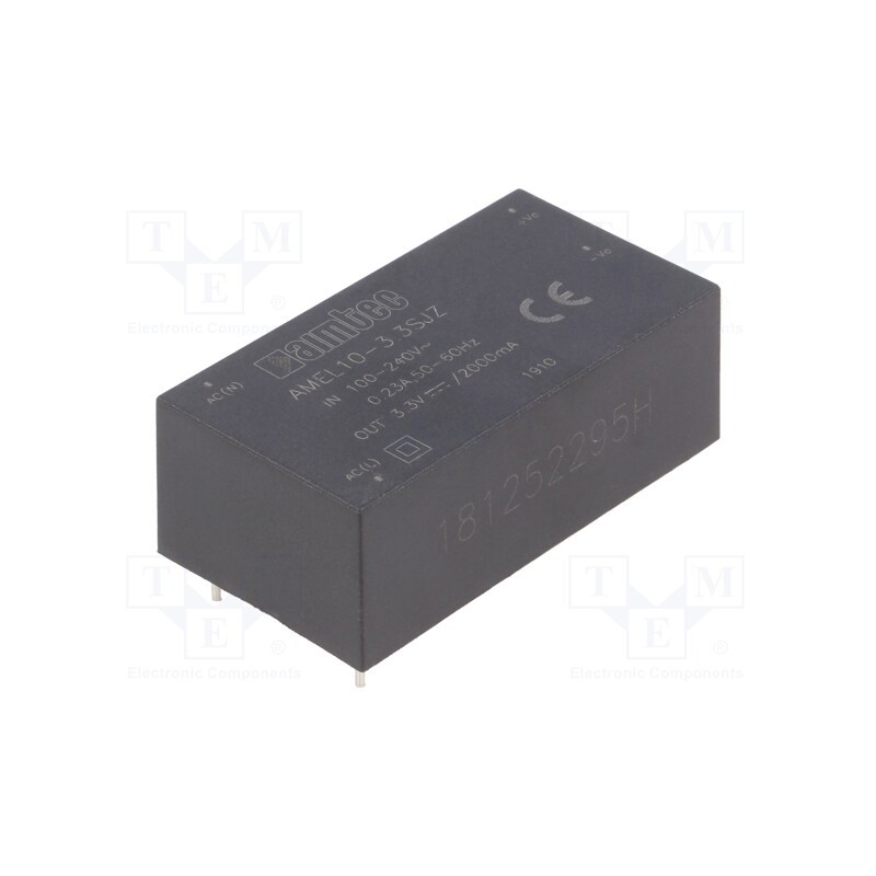 1 pcs x AIMTEC - AMEL10-3.3SJZ - Converter: AC/DC, 6.6W, 85÷264VAC, Usup: 100÷370VDC, Uout: 3.3VDC