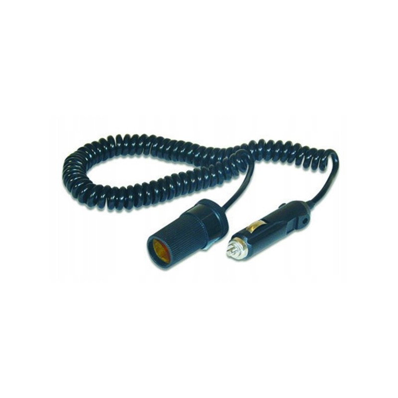 Spiral extension cable for 12v cigarette lighter socket