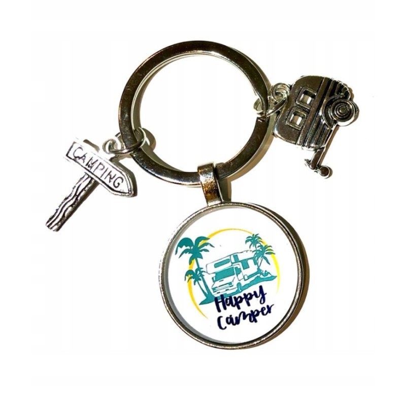 Happy camper keychain
