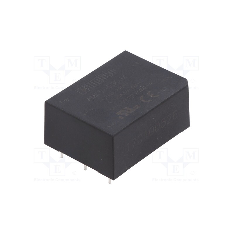 1 pcs x AIMTEC - AME5-9SCJZ - Converter: AC/DC, 5W, 85÷264VAC, Usup: 120÷370VDC, Uout: 9VDC, 77%