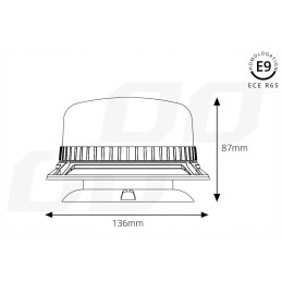 Flash warning lamp rooster 36xled magnet