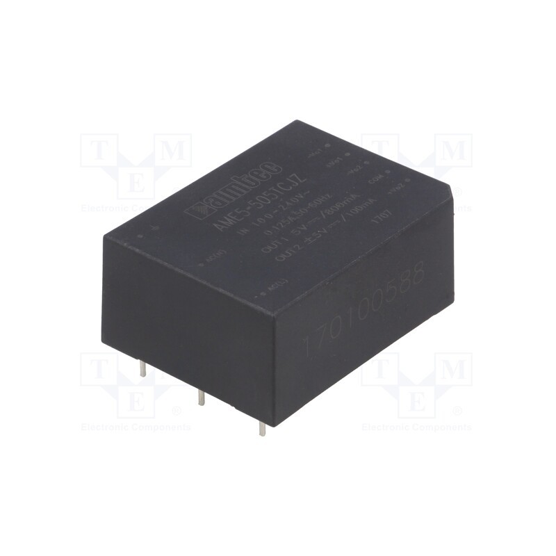 1 pcs x AIMTEC - AME5-505TCJZ - Converter: AC/DC, 5W, 85÷264VAC, Usup: 120÷370VDC, Uout: 5VDC, 70%