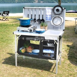 Brunner drive foldable kitchen cabinet in black