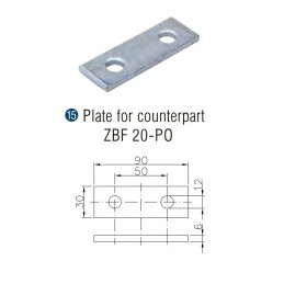 Load securing holder, trailer hook, 1000dan, floppy eye