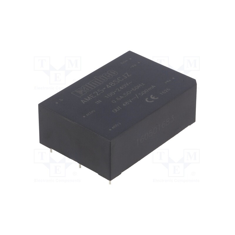 1 pcs x AIMTEC - AME25-48SCJZ - Converter: AC/DC, 25W, 85÷264VAC, Usup: 120÷370VDC, Uout: 48VDC
