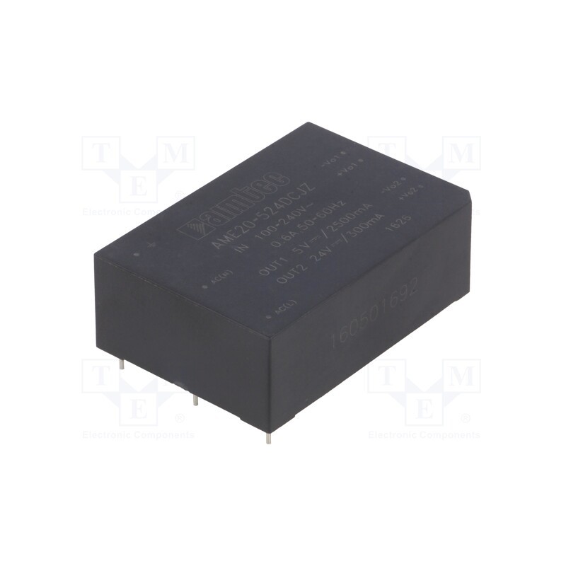 1 pcs x AIMTEC - AME20-524DCJZ - Converter: AC/DC, 20W, 85÷264VAC, Usup: 120÷370VDC, Uout: 5VDC, 77%