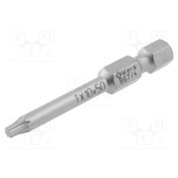1 pcs x WERA - 5060132001 - Screwdriver bit, Torx®, TX10, Overall len: 50mm