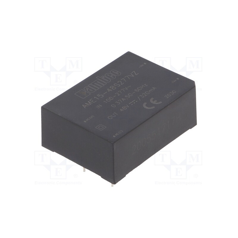 1 pcs x AIMTEC - AME15-48S277VZ - Converter: AC/DC, 15W, 85÷305VAC, Usup: 100÷430VDC, Uout: 48VDC