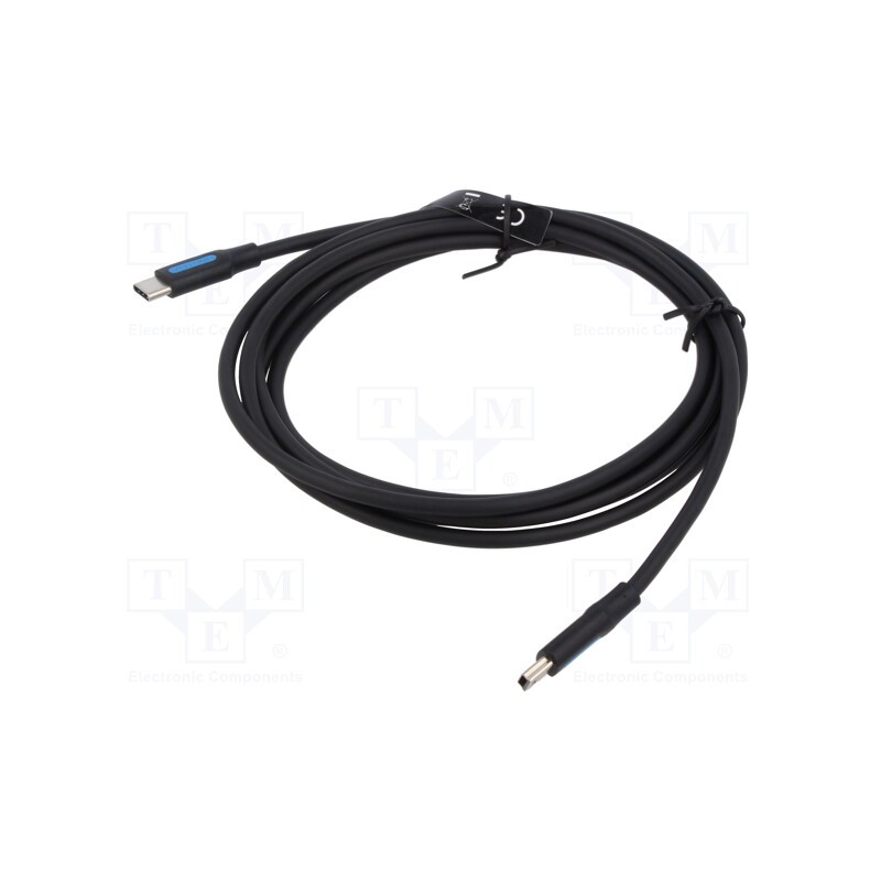 1 pcs x VENTION - COWBH - Cable, USB 2.0, USB B mini plug,USB C plug, nickel plated, 2m