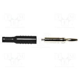 1 pcs x MUELLER ELECTRIC - BU-P5170-0 - Plug, 4mm banana, 15A, black, nickel plated, soldered,crimped