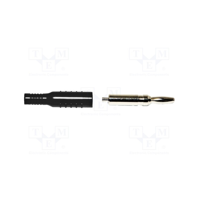 1 pcs x MUELLER ELECTRIC - BU-P5170-0 - Plug, 4mm banana, 15A, black, nickel plated, soldered,crimped