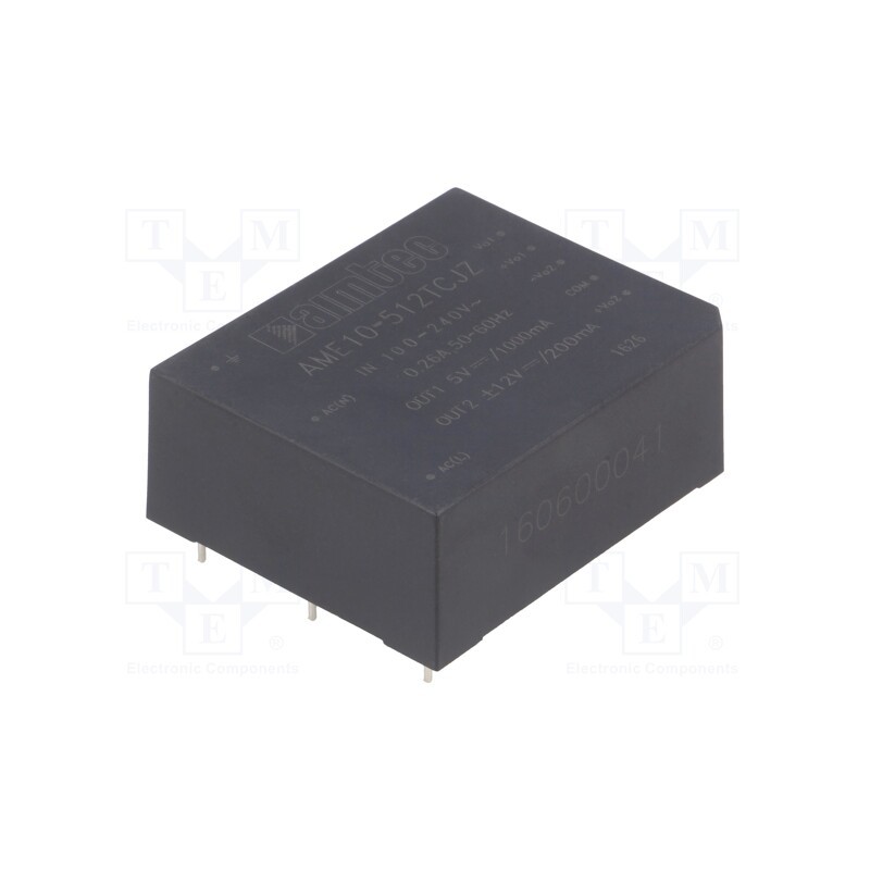 1 pcs x AIMTEC - AME10-512TCJZ - Converter: AC/DC, 10W, 85÷264VAC, Usup: 120÷370VDC, Uout: 5VDC, 75%
