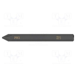 1 pcs x WERA - 5018160001 - Screwdriver bit, Phillips, PH1, Overall len: 70mm, Mounting: 1/4'