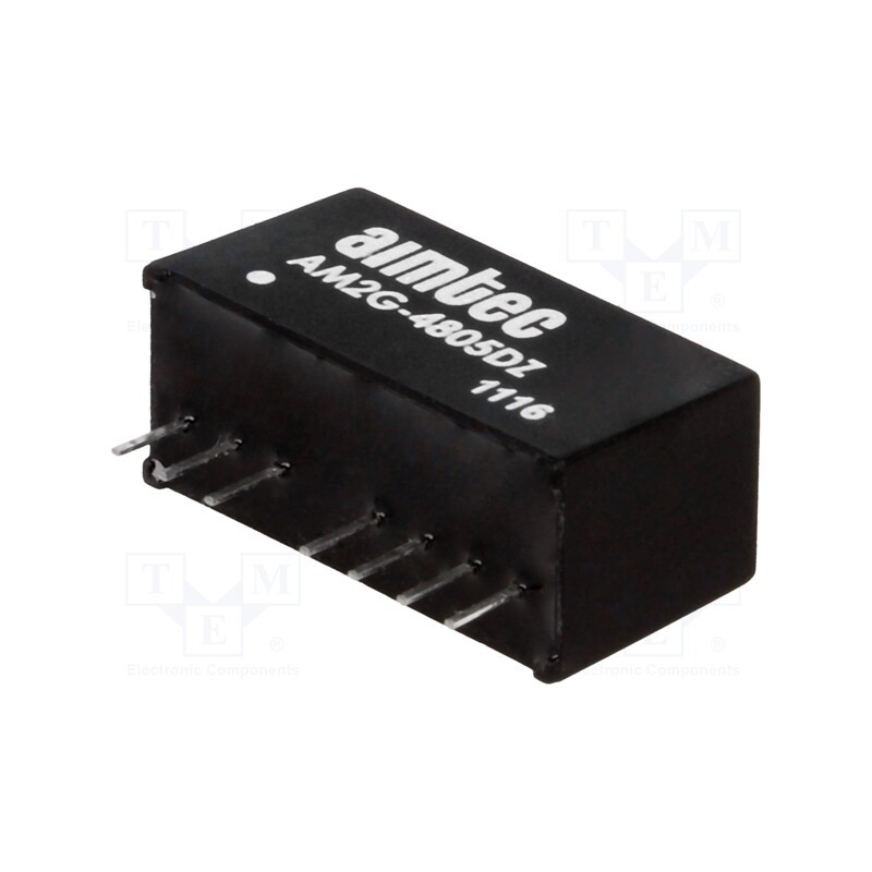 1 pcs x AIMTEC - AM2G-4805DZ - Converter: DC/DC, 2W, Uin: 36÷72V, Uout: 5VDC, Uout2: -5VDC, SIP8