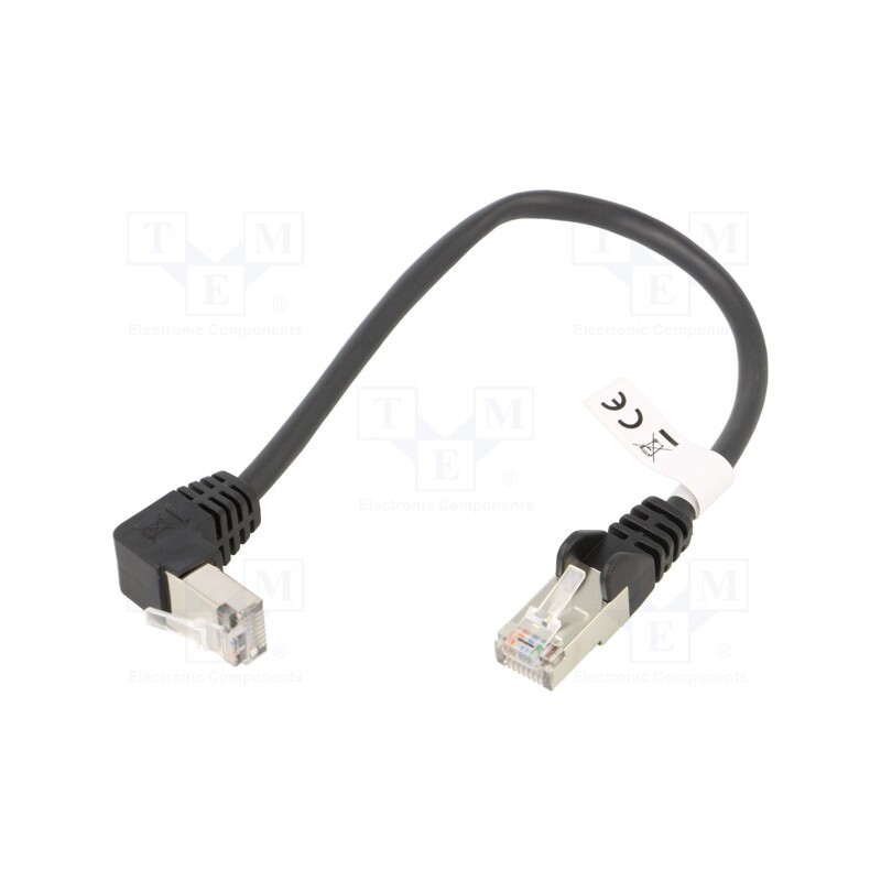 1 pcs x Goobay - 94185 - Patch cord, F/UTP, 5e, stranded, CCA, PVC, black, 0.25m, 26AWG
