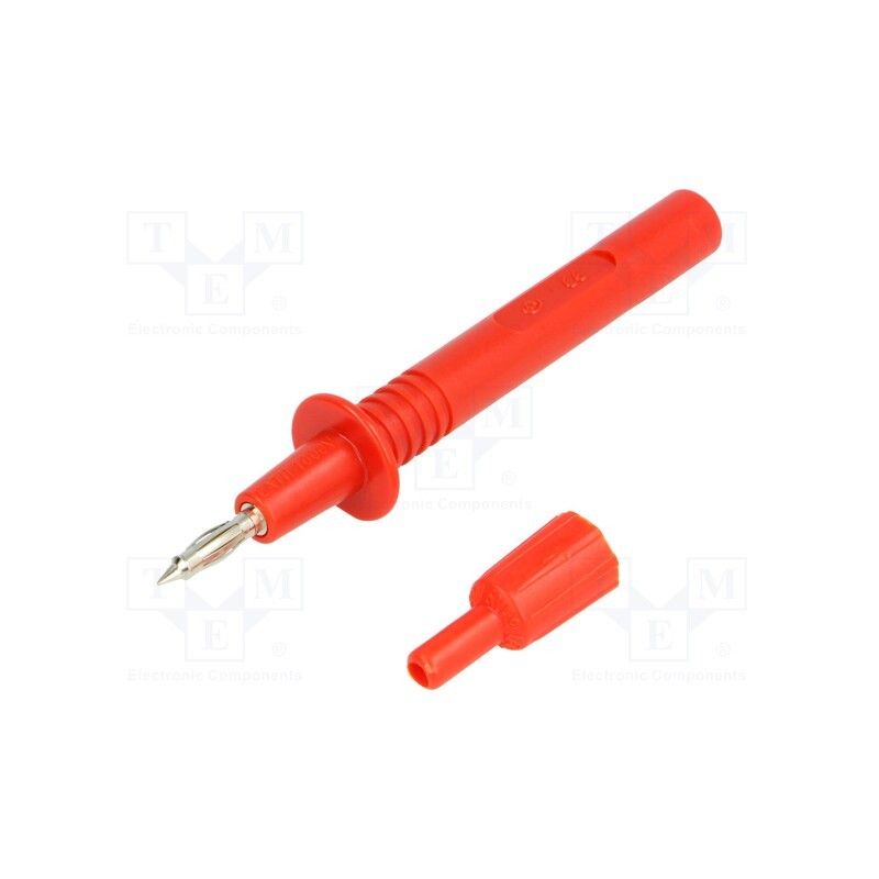 1 pcs x ELECTRO-PJP - 404-IEC-RT - Probe tip, 36A, red, Tip diameter: 4mm, Socket size: 4mm