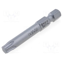 1 pcs x WERA - 5060137001 - Screwdriver bit, Torx®, TX30, Overall len: 50mm