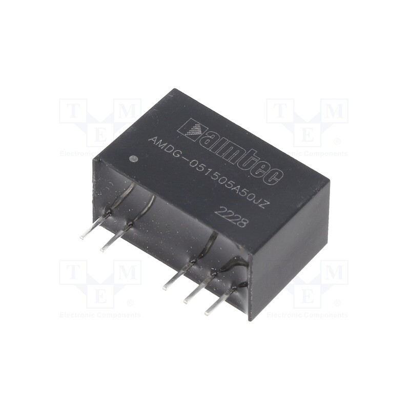 1 pcs x AIMTEC - AMDG-051505A50JZ-B - Converter: DC/DC, 1.4W, Uin: 4.5÷5.5V, Uout: 15VDC, Uout2: -5VDC